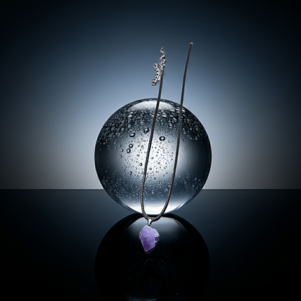 Ethereal Raw Amethyst Crystal Pendant Necklace