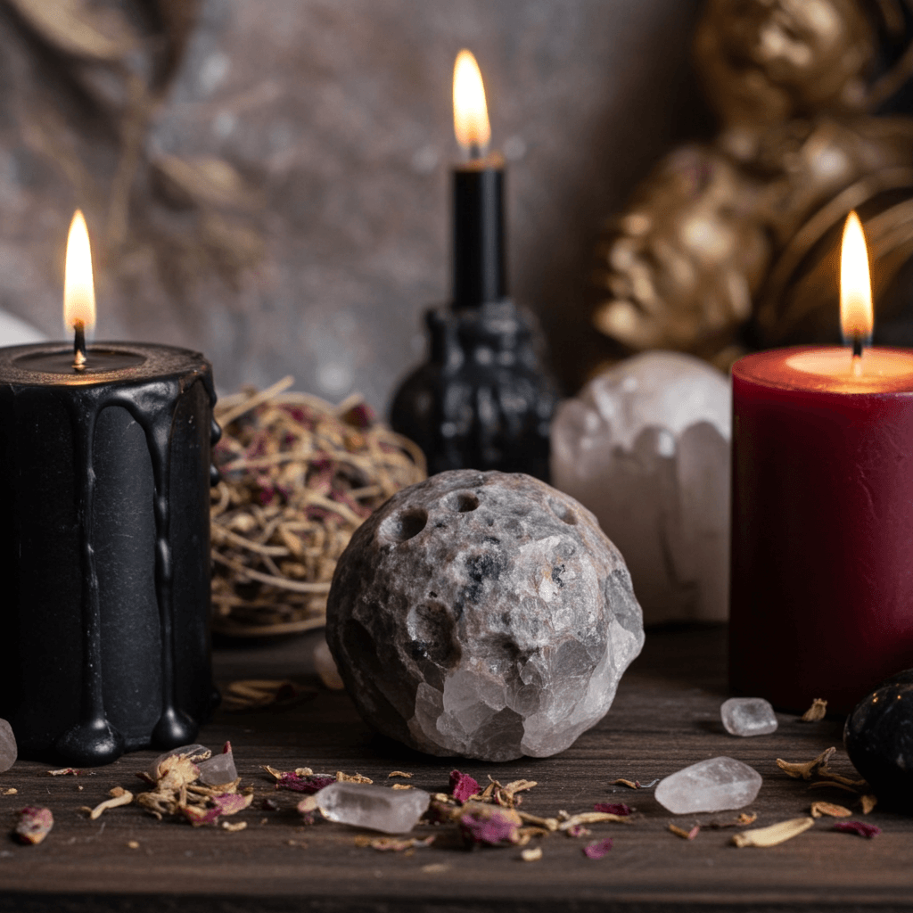 Natural Fire Obsidian Moon – Raw Crystal Energy Orb