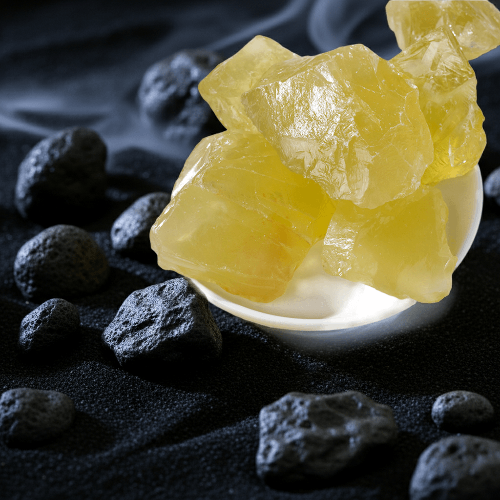 Raw citrine chunk in golden-yellow hues, ethically sourced by Somna Aura for abundance, energy protection, and manifestation in the US market.