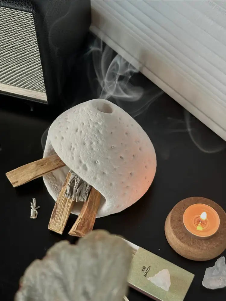 Handmade ceramic spiritual cleansing ritual burner SomnaAura New York